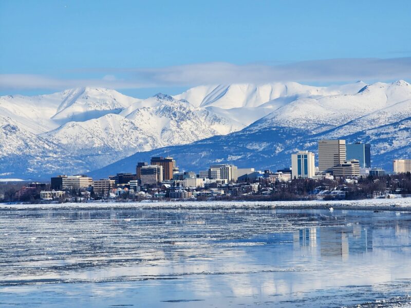 Snow,Town,Anchorage,,Alaska,,The,United,States,Of,America,Is